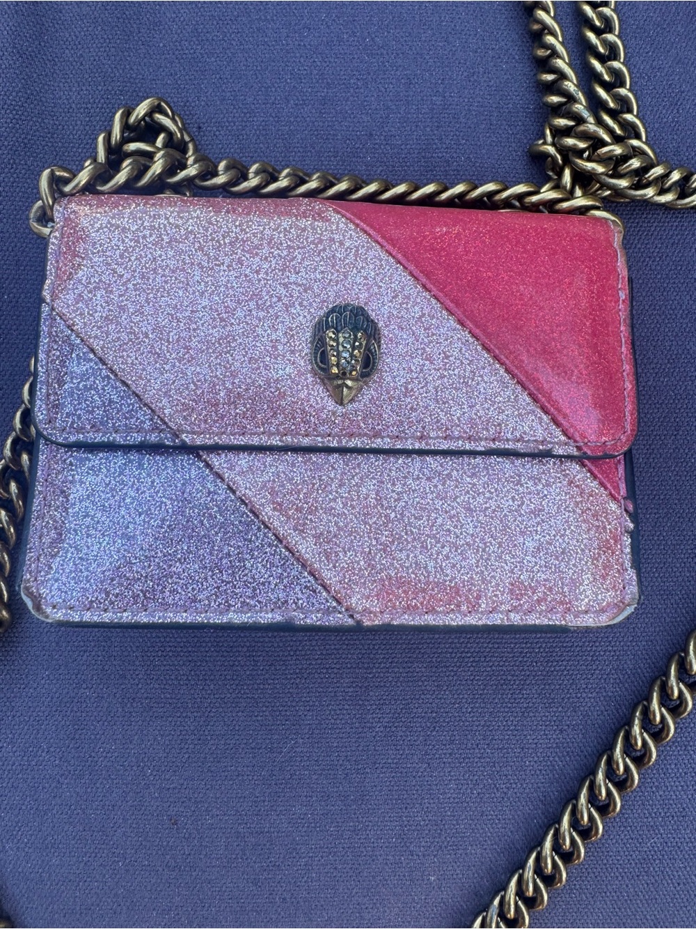 Kurt Geiger London Micro Kensington Glitter Crossbody Bag
